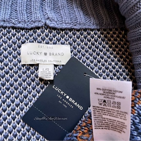 Lucky Brand NWT shawl collar nordic belted cardigan sweater *shop@iamwarrior - Picture 8 of 10